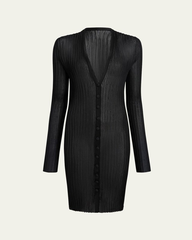 Ramon Wide Rib V-Neck Long Cardigan